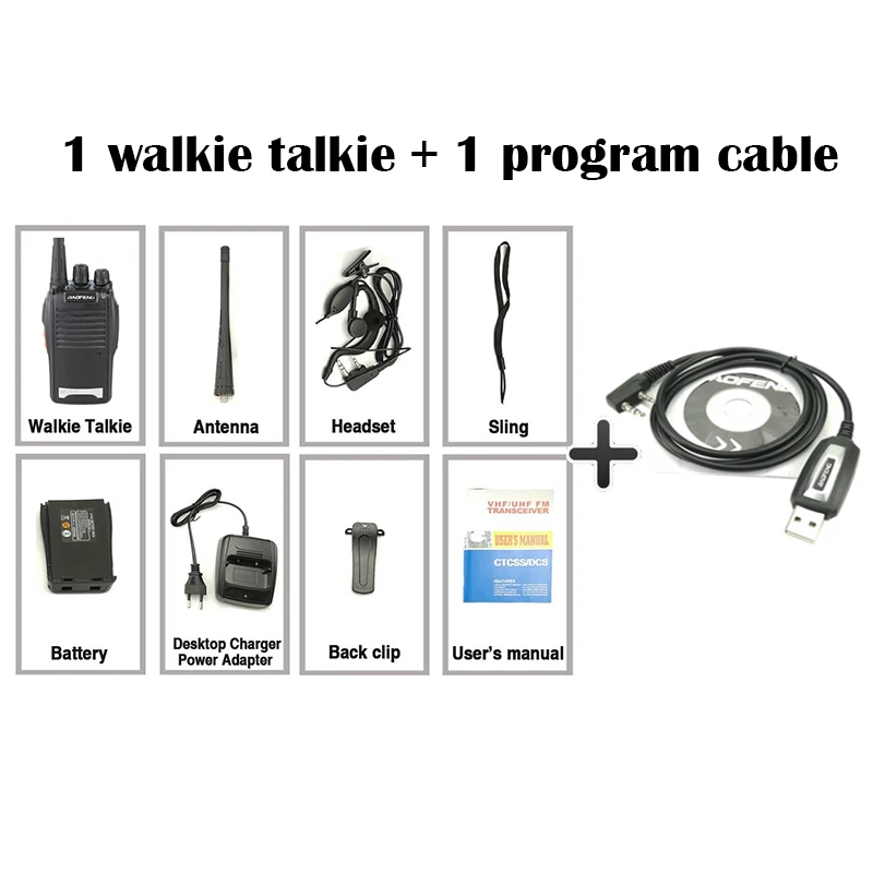 Новая Baofeng BF-777S портативная рация UHF 400-470MHz Walkie Talkie 50km Dmr Radio Emisoras De Radioaficionado радио сканер - Цвет: Add a program cable