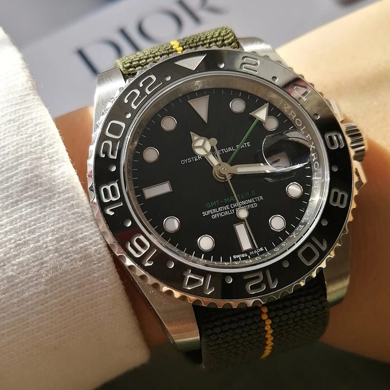 Günstig Nato G10 Sport Mann Stil Allgemeine Armband Nylon für Schwarz Bay für IWC Hamilton 20mm 21mm 22mm armee Mode Tools