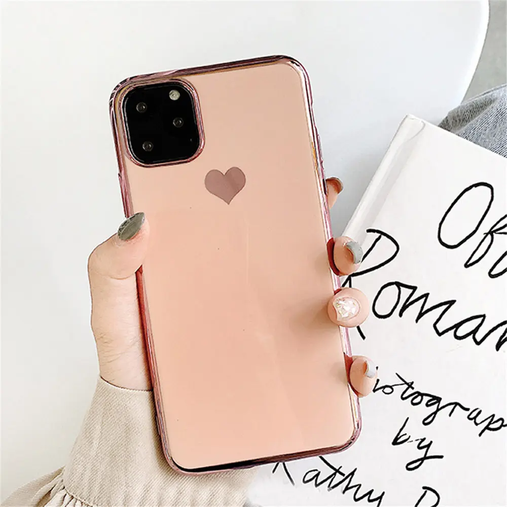 Lovebay гальваническое покрытие Любовь Сердце чехол для телефона для iPhone 7 8 6 6s Plus 11 Pro X XR XS Max противоударный Мягкий ТПУ силиконовый чехол