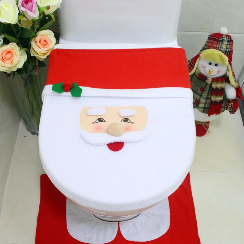 1 шт. рождественское сиденье для унитаза и коврик для ванной комплект необычный коврик для ванной комнаты Санта рождественские украшения для дома - Цвет: Old Man