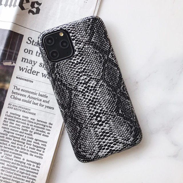 Texture soft silicone phone case For iphone 12 Mini 11 13 pro XS MAX X XR 7 8 6 plus Snake Skin Pu Leather cover Funda