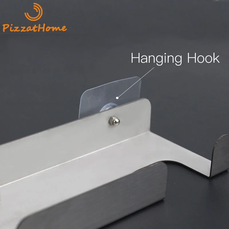 Pizza Shovel Wall Rack Brushed Stainless Steel Pizza Peel Rack Wall Mounted Hanger Shovel Holder