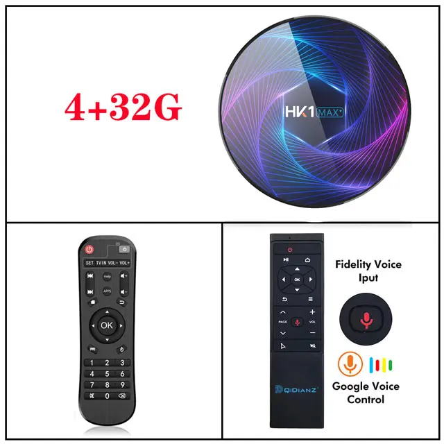 Предпродажа Смарт ТВ приставка HK1MAX Plus Android 9,0 2,4G и 5G Wifi 4GB 128GB 4K UHD Youtube Netflix телеприставка pk H96 X96 - Цвет: 4G32G-MT12