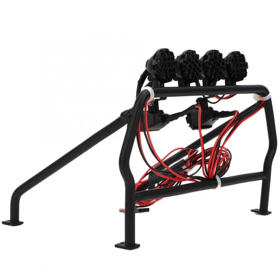 

High Quality RC Parts Metal Roll Cage Bucket with 6 LED Light Fit for SCX10 1/10 Axial SCX10 4WD RC Truck Car Accessory