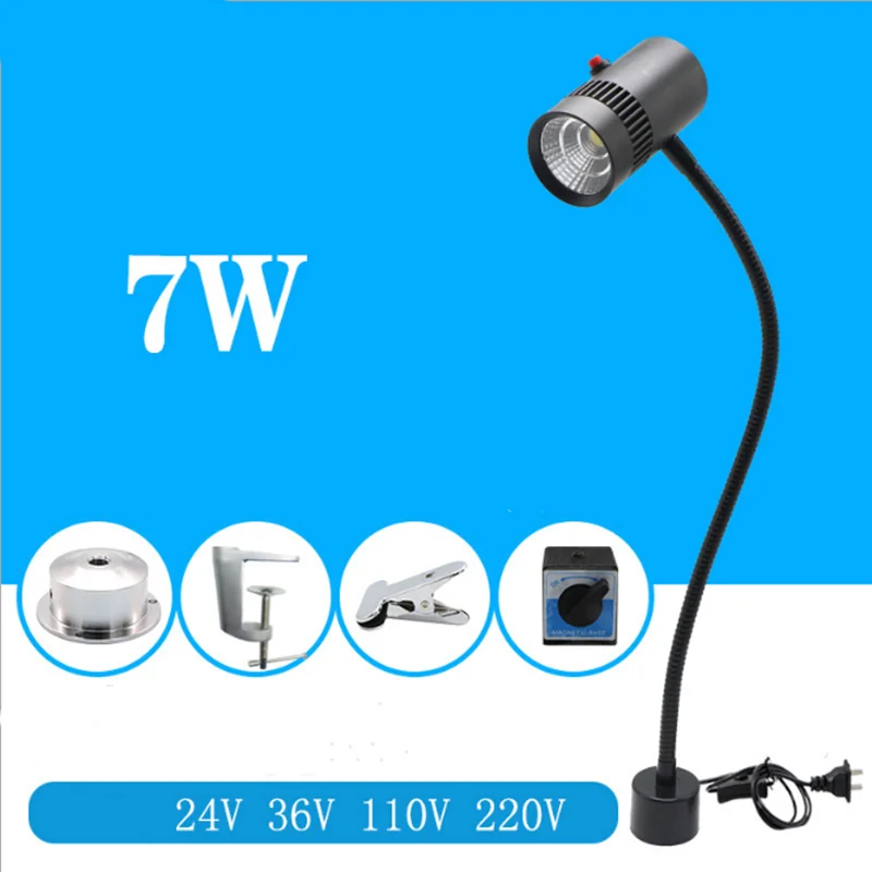 Led Machine Tool Lamp Magnet Work Lamp Hose CNC Lathe Punch Machine Tool 110v-220vac 7w