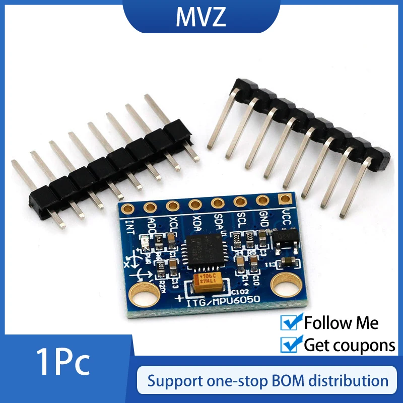 IIC I2C GY-521 MPU6050 3-осевые аналоговые гироскопические Датчики + модуль акселерометра