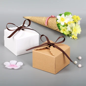 

10pcs Favor Wave Design Candy Box Bag New Craft Paper Pillow Shape Wedding Favor Gift Boxes pie Party Box Bags eco Friendly
