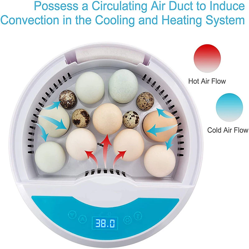 Newst Fully Automatic LED 9 Temperature Egg Incubator Humidity Poutry