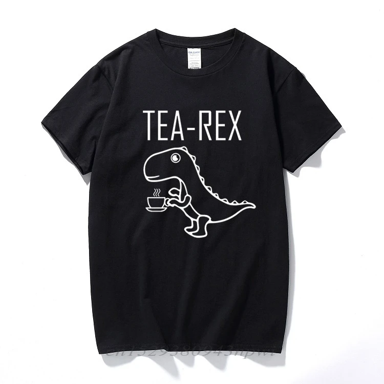 Tea rex mens t shirt funny joke pun jurassic dinosaur drink coffee novelty gift Cotton short sleeve t-shirt summer top camisetas | Мужская
