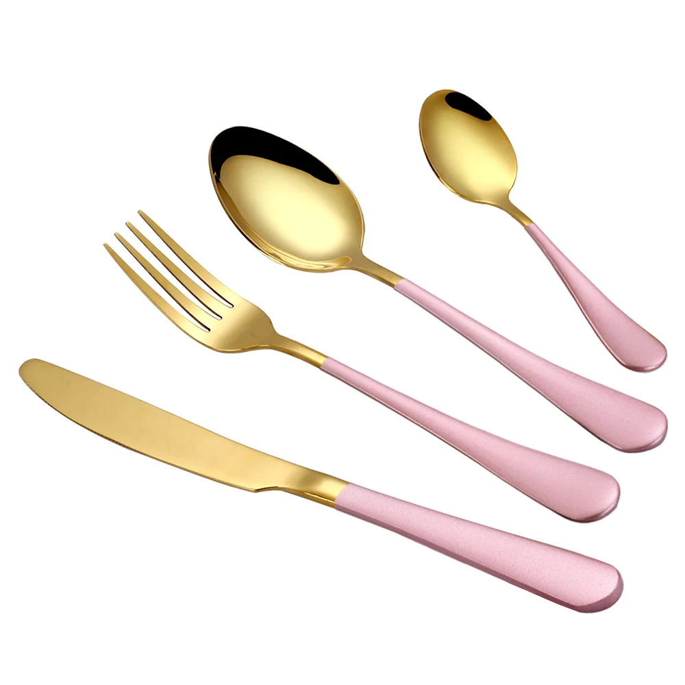 

Tablewellware Gold Cutlery Set Stainless Steel Spoon Set Tableware Forks Knives Spoons Kitchen Dinnerware Set Dropshipping 2020
