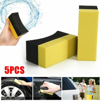 

5Pcs Sponge mat Car Professional Tyre Tire Dressing Applicator Curved foam Sponge Pads
