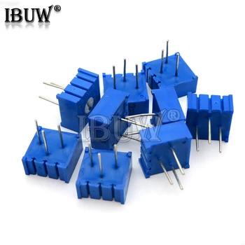 

10PCS 3386P potentiometer precision adjustable resistance 100 200 500 ohm 1K 2K 5K 10K 20K 50K 100K 200K 500K 1M ohm 103