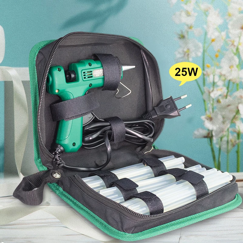 25W Hot Melt Glue Gun with 7MM Glue Sticks Mini Industrial Thermo Electric Heat Gun Temperature Crafts Repair DIY Tool
