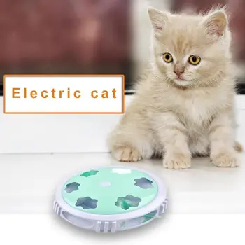 

Pet Cat Toy Non-slip High-quality Convenient Round Electric Turntable Feather Glowing Teasing Kitten Pet Products
