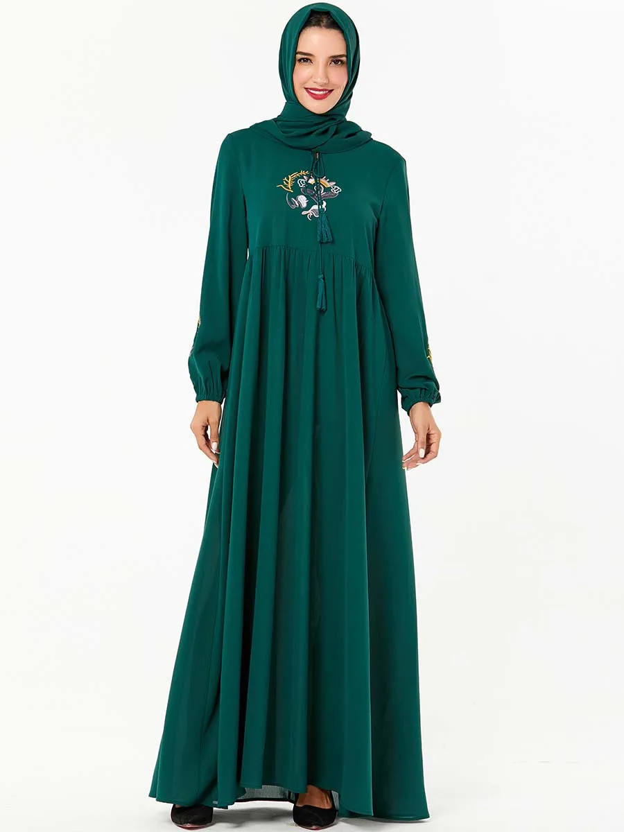 Abaya/мусульманское платье макси с цветочной вышивкой; Vestidos; кардиган; элегантное кимоно; длинные халаты; Jubah; Ближний Восток; Eid Ramadan; Исламский