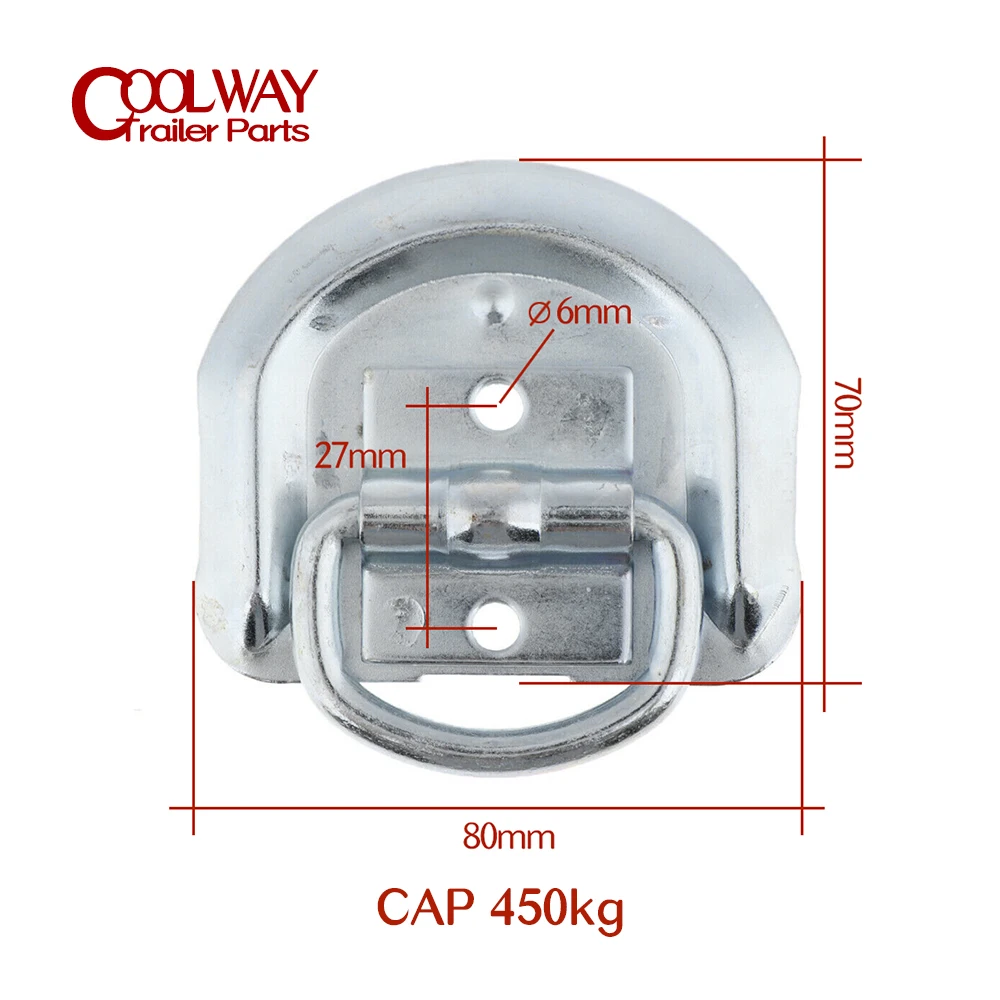4PCS Trailer Zinc Plated Tie Down Deck Lashing D Rope Ring Points Anchor RV Camper Components Caravan Parts Accessories