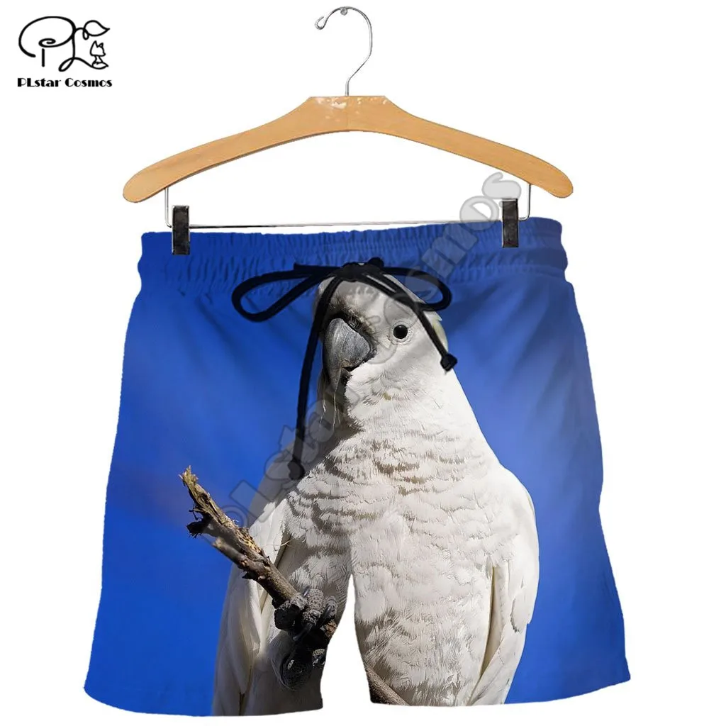 

PLstar Cosmos Colorful Beautiful Parrot Men's Shorts Cool Fashional Summer Casual Shorts Harajuku 3D Printed Loose Beach P50