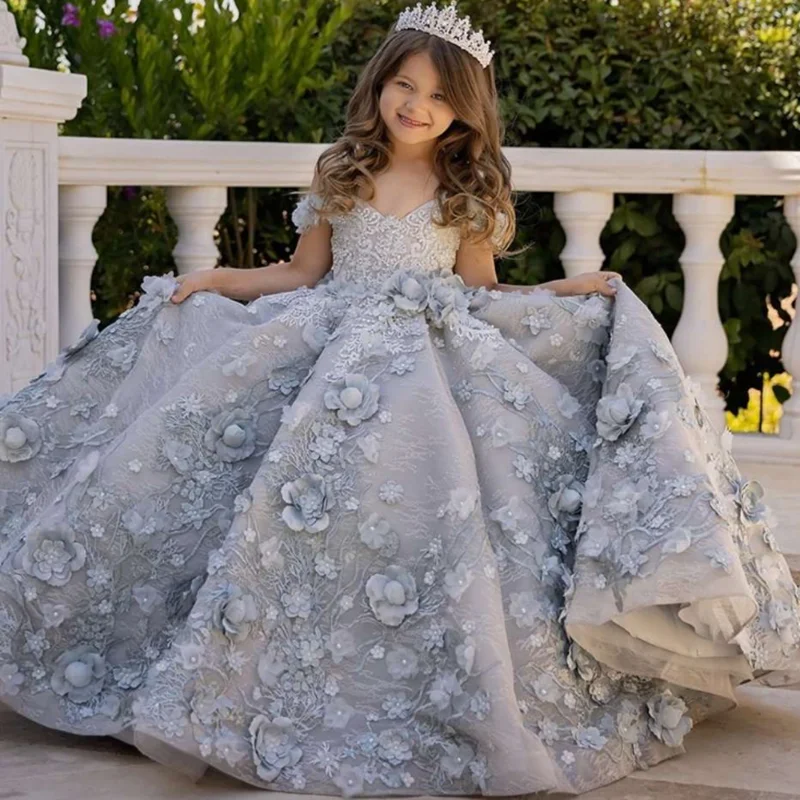 RSM67407k champagne flower girl dress crystal lace flower girl dresses for weddings kids платье на новый год 2022 для девочки 4