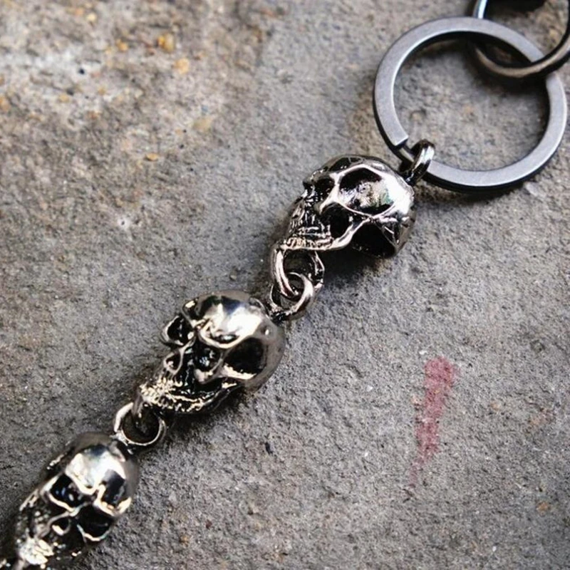 Slim Heavy Waist Chain Skull Wallet Chain for Men Biker Punk Key Chain Fashion Accessory