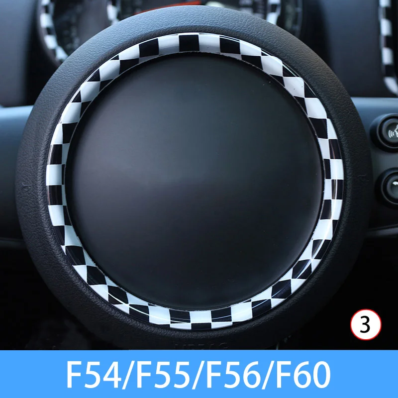 Автомобильные аксессуары для внутренней отделки рулевого колеса, декоративная крышка автомобиля-Стайлинг для MINI Cooper S F54 F55 F56 F60 Clubman Countryman - Название цвета: Black white-3