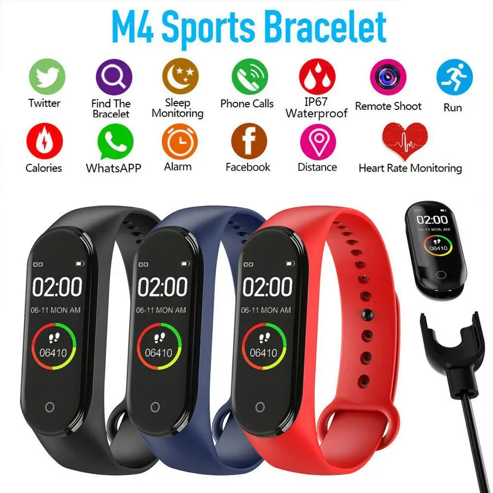 

M4 Smart Band Wristband Heart rate Smart bracelet Monitor/Pedometer Waterproof Color Screen V5.0+Wristband for xiaomi band 4
