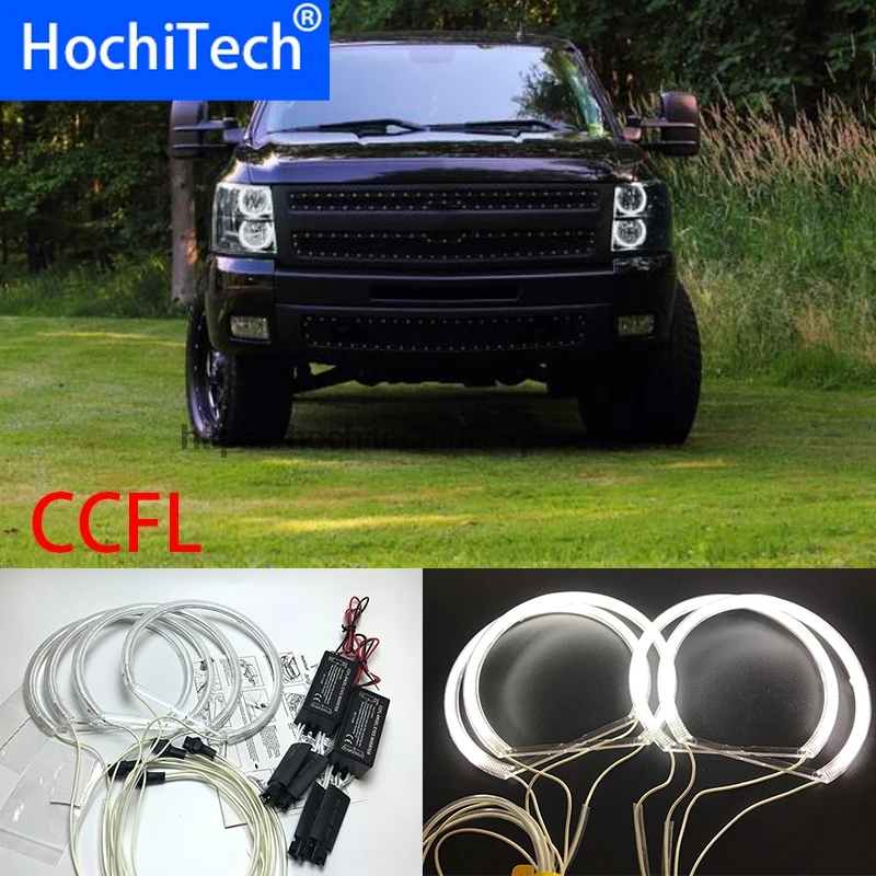 HochiTech для 2007-14 Chevrolet Silverado 1500 2500 3500 автомобильный Стайлинг ультра яркий CCFL ангел демон глаза комплект Теплый Белый Halo Кольцо