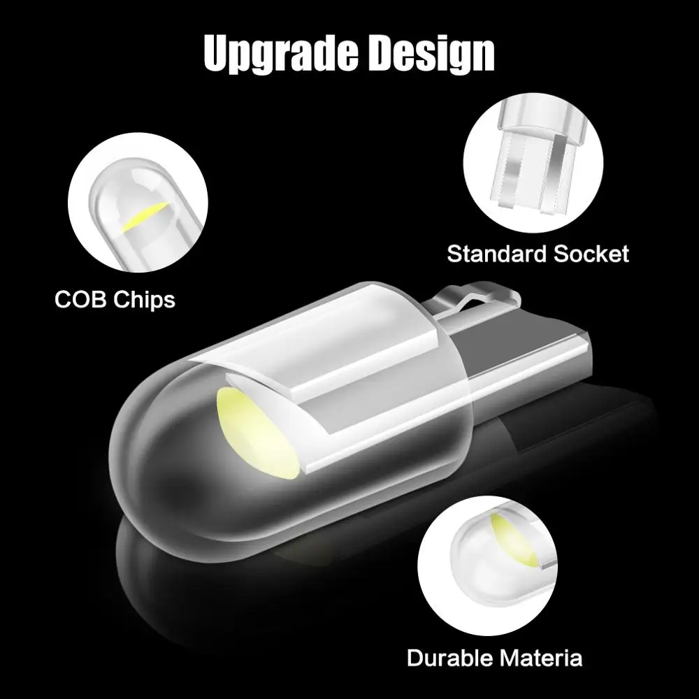 

10pcs Car LED T10 W5W WY5W 168 194 501 LED Bulbs for Auto Interior Lights Map Dome Door Trunk Instrument Lamp led lights for car