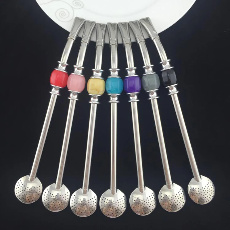 Washable Tea Tool Stainless Steel Drinking Straw Spoon Tea Filter Yerba Mate Tea Straws Bombilla Gourd Reusable Coffee Tea Tools1