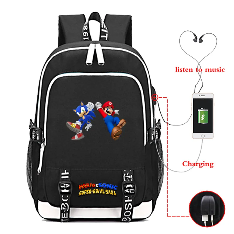 Аниме Super Mario Bro игры USB зарядный рюкзак для студентов, школьные сумки, сумки для подростков сумка для ноутбука сумки Для мужчин путешествия рюкзак - Цвет: 5 HL