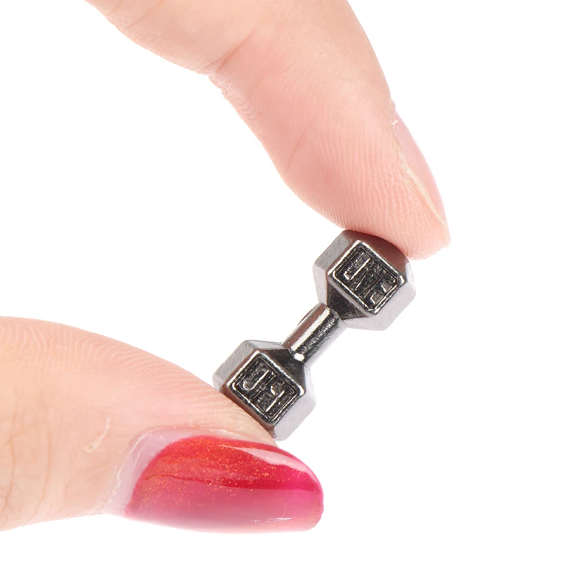 Details about   2Pcs 1/12 Dollhouse Miniature Barbell Dumbbells Fitness Weights Gym Model To Mi 