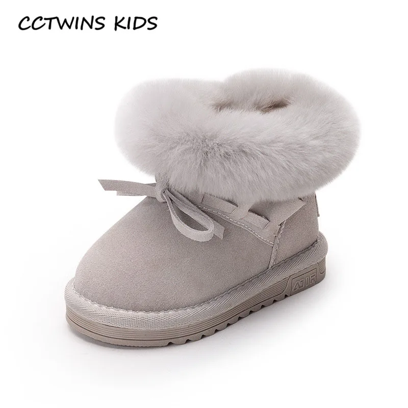 Серый CCTWINS/детская обувь; коллекция года; Сезон Зима; Детские модные короткие ботинки; обувь из натуральной кожи для девочек; брендовые зимние ботинки; цвет розовый; SNB181 - Цвет: Серый