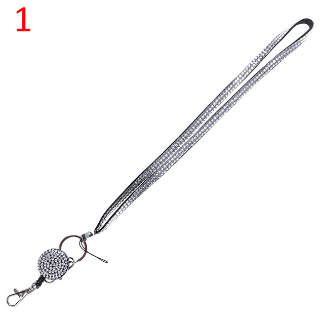 Pc Lanyard Crystal Rhinestone Mobile Phone Neck Strap Key Holder Rhinestone Lanyard Badge Reel
