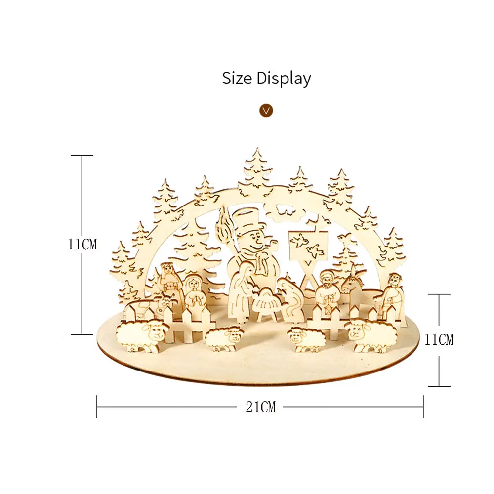 DIY рождественские деревянные игрушки Рождественские забавные вечерние настольные украшения рождественские деревянные украшения трехмерные детские игрушки украшения