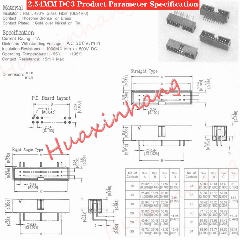 20 шт. шаг 2,54 мм 2x10Pin DC3 20Pin 90 градусов Мужской щит PCB IDC разъем коробки