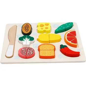 

Pretend Play Toys For Children Children Fruits Cut Toy Jigsaw Puzzle Beneficial Wisdom Wood Family Kitchen Toys