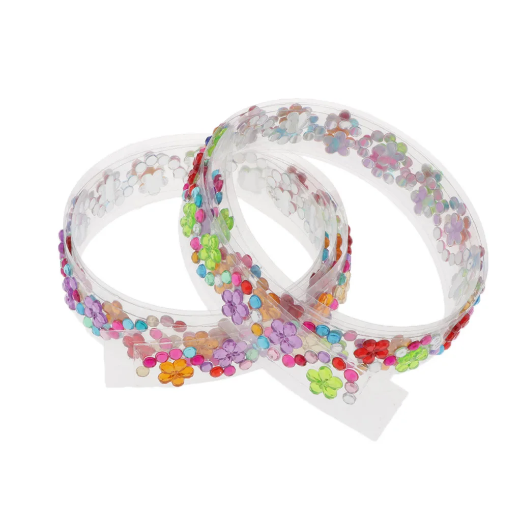 2Roll Bling Rhinestone Crystal Sticker Tape Decal Sheet Car Tablet Phone Decors