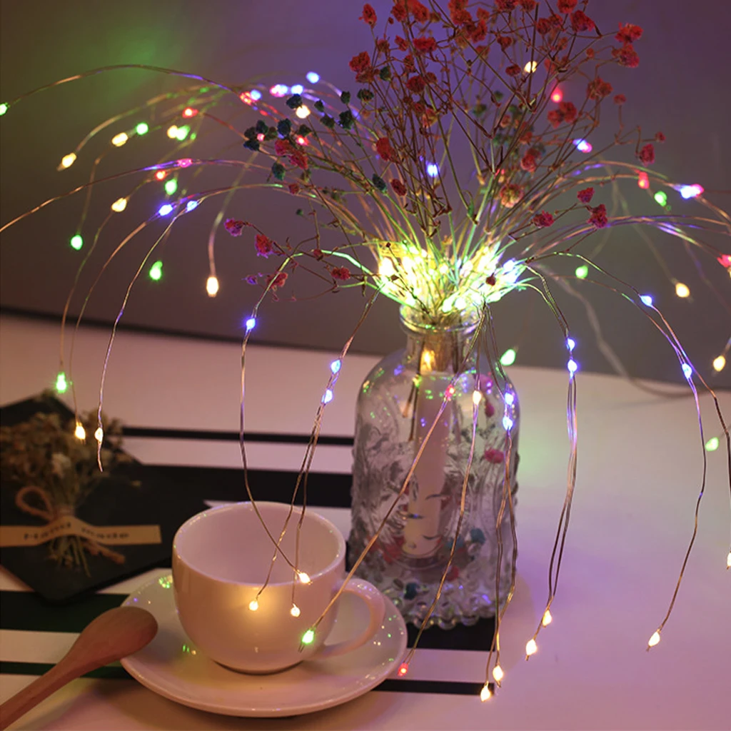 DIY фейерверк солнечные гирлянды для Сада Декоративный букет светодиодный струны рождественские праздничные сказочные огни наружные солнечные лампы