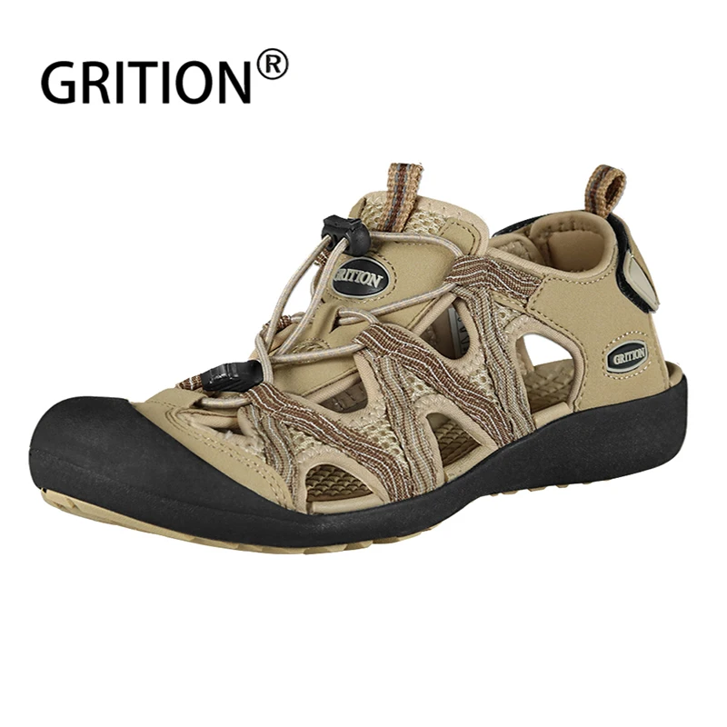 Women Sandals Non-Slip-Shoes Trekking Comfort GRITION Outdoor Flat Casual Beach Protective