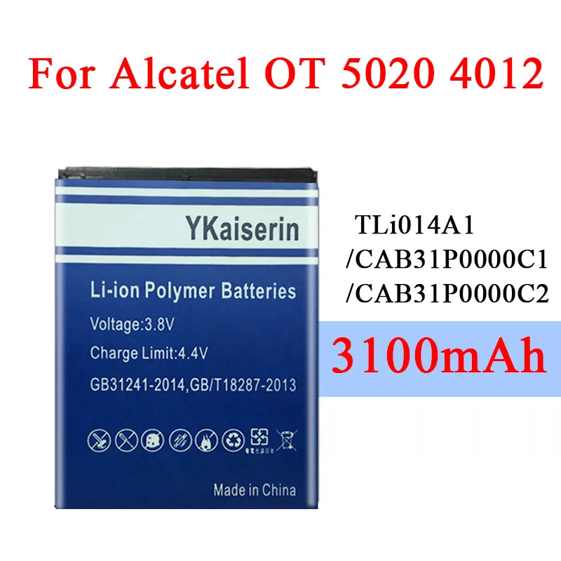 Аккумулятор Tli014A1 для Alcatel M'Pop 5020 5020D Fire 4012 4012A Pixi 3 4 5 дюйма 4027 4027D /A 4027X 4010 2100