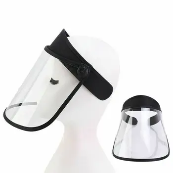 

Drop Shipping Transparent Detachable Dust-proof Protective Full Face Cover Hat Visor Shield Mask Black