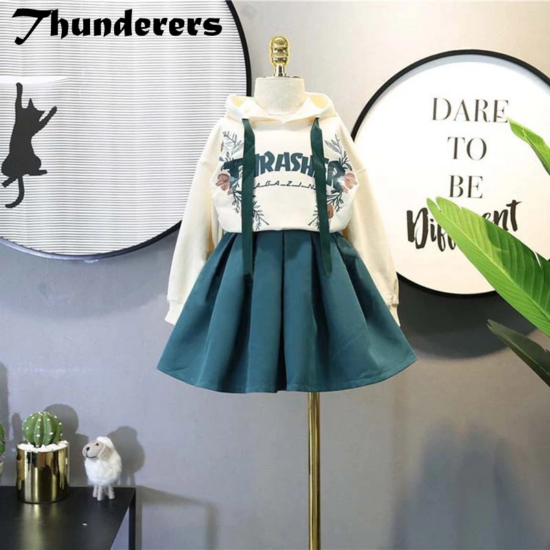 Комплект одежды для девочек Thunderers из 2 предметов рубашка с капюшоном и буквенным