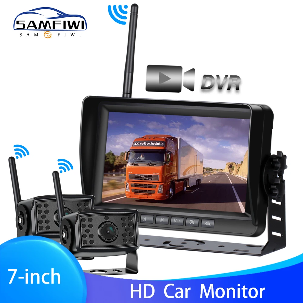 

TOP 1280x720 High Definition AHD Wireless Truck DVR Monitor 7" IR Night Vision Reverse Backup Recorder Wifi Camera For Bus Car