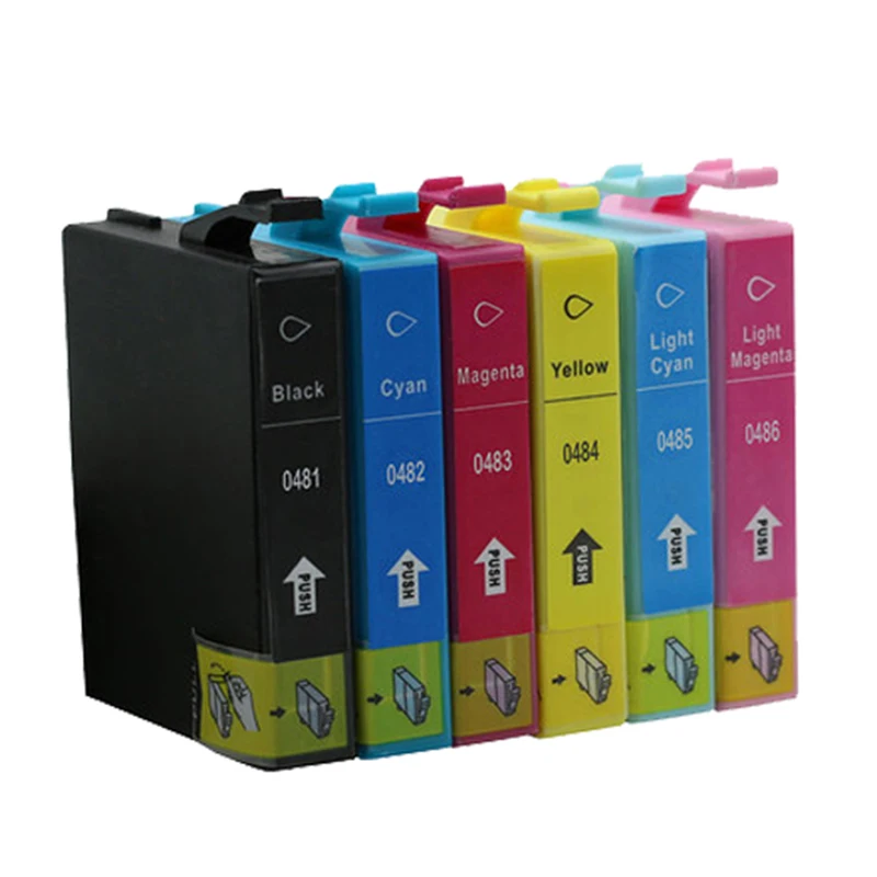 T0481 6 шт. совместимый картридж с чернилами для принтера Epson Stylus Photo R200 R220 R300 R300M R320 R340