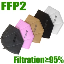 Mascarilla FFP2 de 6 capas para adultos, máscara protectora de tela con filtro PM2.5, FFP2