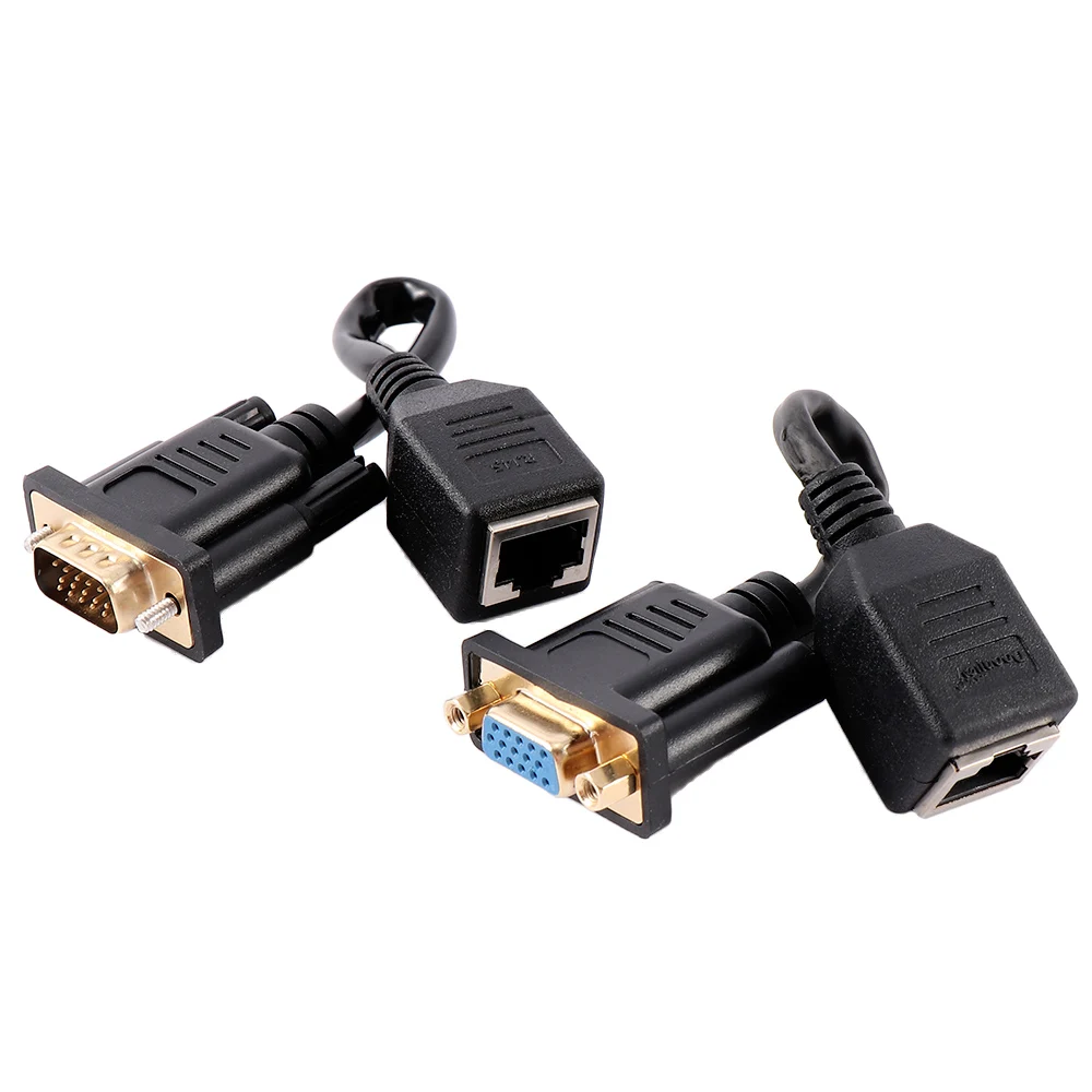 Высококачественный конвертер VGA-удлинитель Ethernet RJ45 Cat5/6 кабель LAN адаптер удлинитель через ретранслятор удлинитель