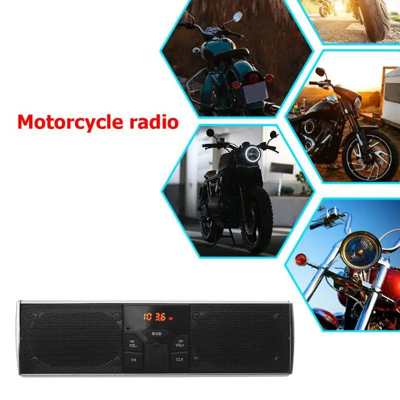 Прочный мотоциклетный динамик нежная текстура Bluetooth Мотоциклетный Руль аудио усилитель динамик USB TF радио приложение управление