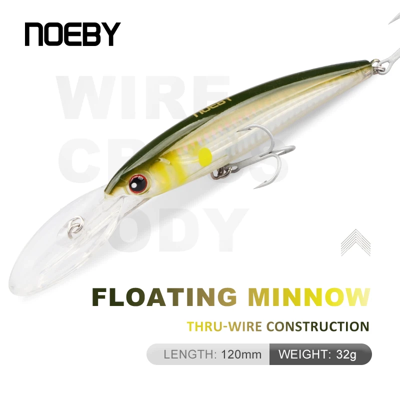 

NOEBY 120mm Minnow Lures Trolling Fishing Lures 0-5m Hard Lures Artificial Wobblers Floating Sea Bass Lure Pesca Pescaria Tackle