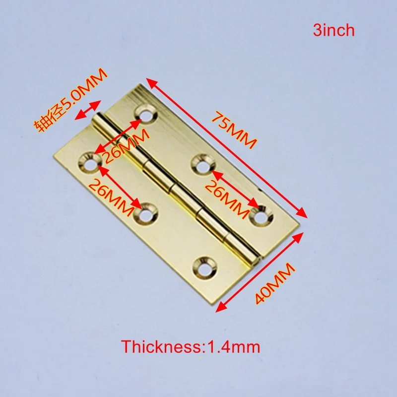 Матовые латунные дверные петли для шкафа, мебель для шкафа, складные стыковые Петли 1," /2"/2," /3"-1 упаковка - Цвет: 3 inch