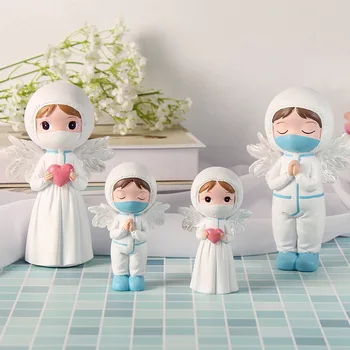 

Resin Angel Crafts Nordic Figurines Furnishing Home Decor Doctor Nurse Desktop Ornament Christmas Wedding Gift Toy Decoration