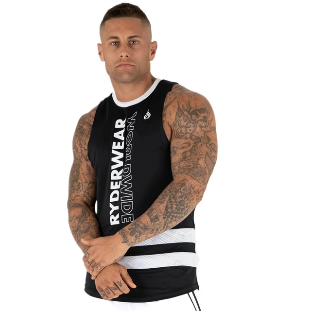 US $6.87 New Men Sports Tank top Gyms Workout Fitness Bodybuilding sleeveless shirt Male Cotton clothing Cas